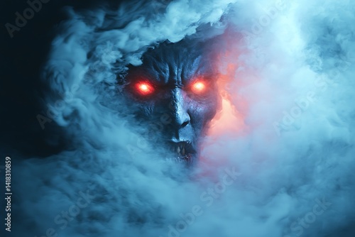 Wallpaper Mural A demonic face emerges from a swirling cloud of fog. Torontodigital.ca