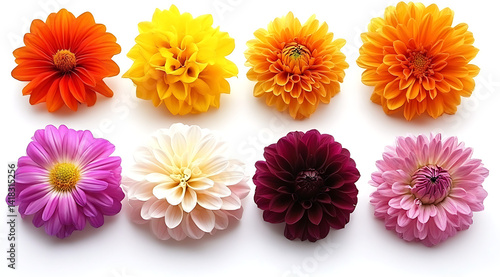 collection of flower on white background,isolated on white,clip art
