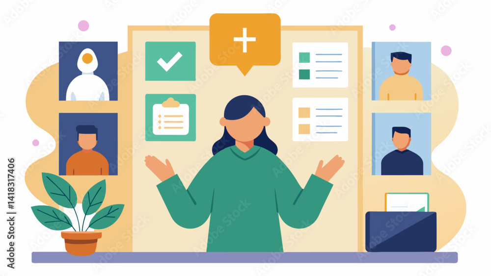 An interactive prayer wall or station where individuals can leave prayer requests or prayers of gratitude.. Vector illustration