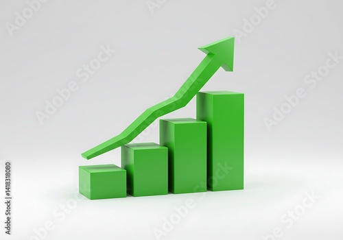3d Green growth chart with arrow Free Download 3d Green growth chart with arrow - GFXLoad