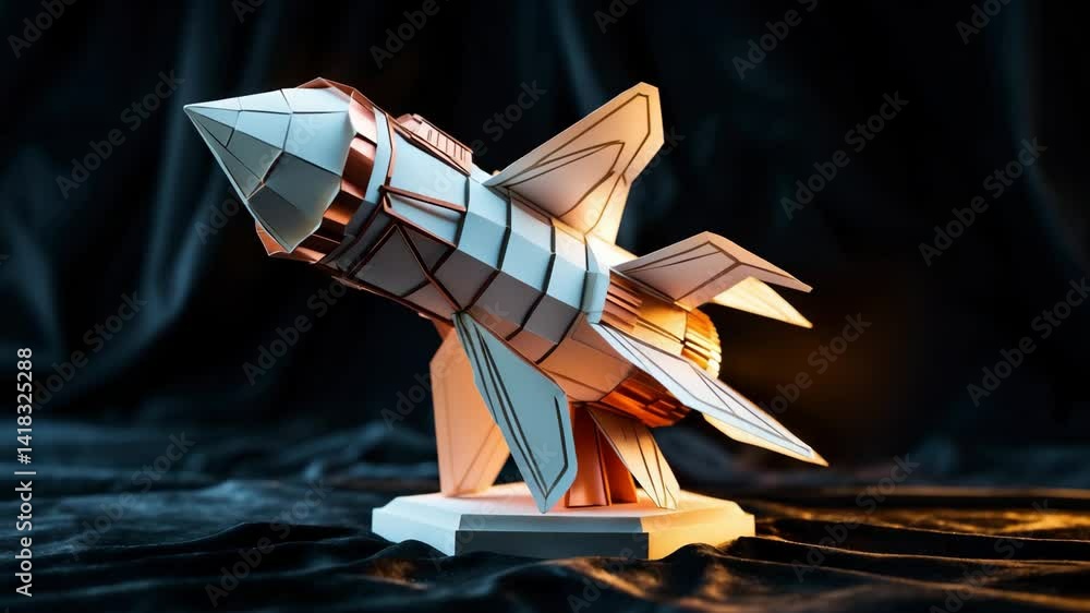Launch of a spaceship craft on a black background