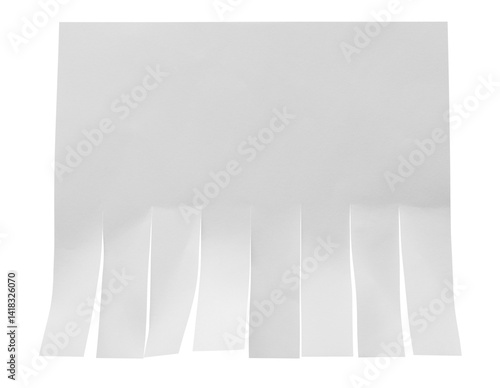 Blank tear off paper advertisement with copy space on transparent background. Isolated