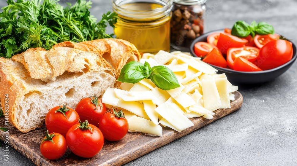 Fresh ingredients for a delicious meal rustic food photography Fresh ingredients for a delicious meal rustic food photography