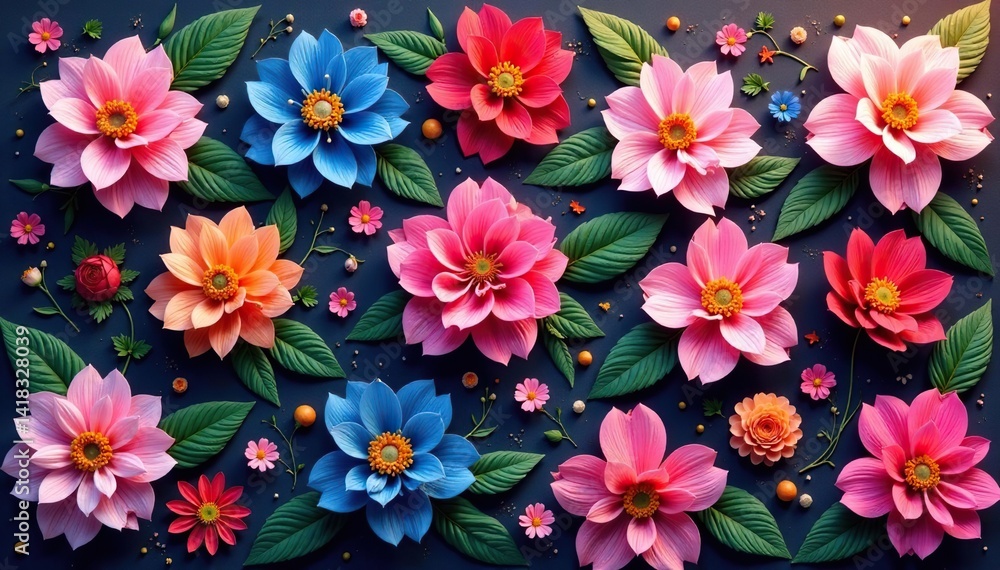 Intricate, flowing blossoms forming a continuous pattern, flower pattern, vector Intricate, flowing blossoms forming a continuous pattern, flower pattern, vector