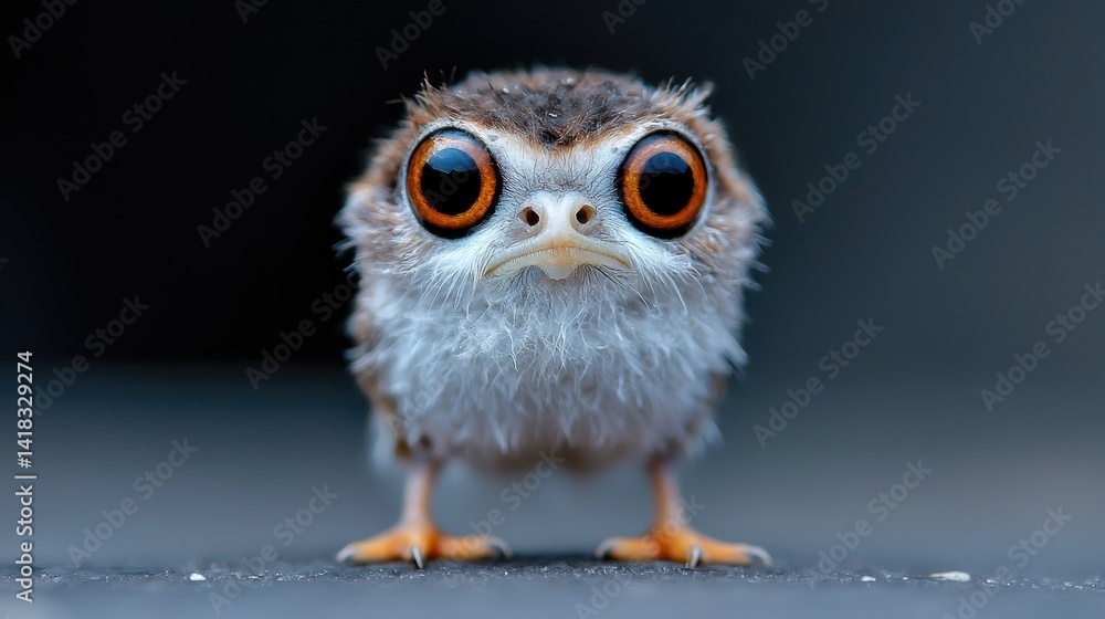 Obraz premium Close up gray and white owl figurine minimalist animal sculpture home decor nature theme