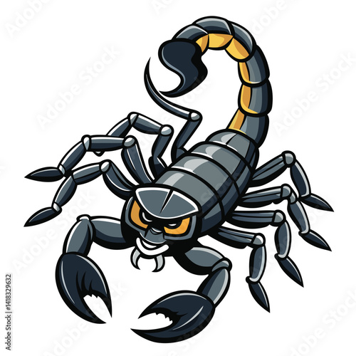 Angry scorpion cartoon illustration