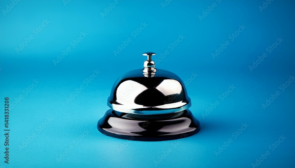 service bell on blue background service bell on blue background