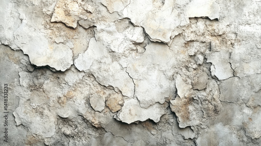 Aged, weathered plaster wall displays intricate cracking patterns. Aged, weathered plaster wall displays intricate cracking patterns.