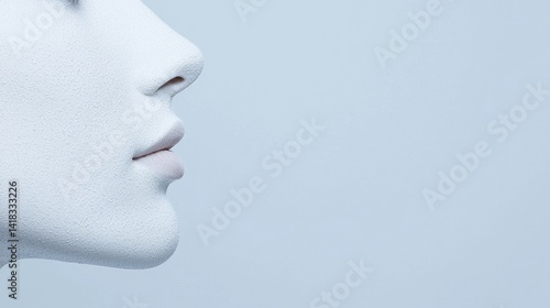 Wallpaper Mural Mysterious white face profile minimalist portrait clean beauty skincare cosmetics concept Torontodigital.ca