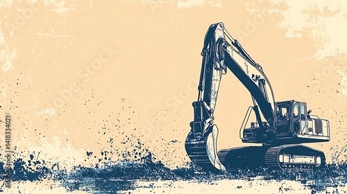 Heavy construction equipment navigating a muddy terrain.