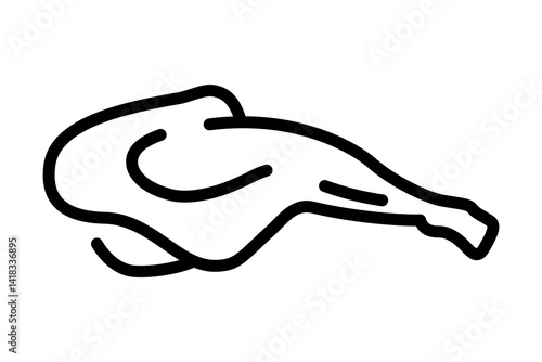 a realistic image of chicken thigh line art icon design template vector on white background