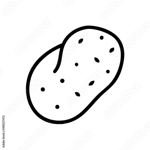 Realistic potato icon, vector