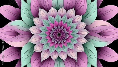 Modern Dahlia Floral Pastel Gradients