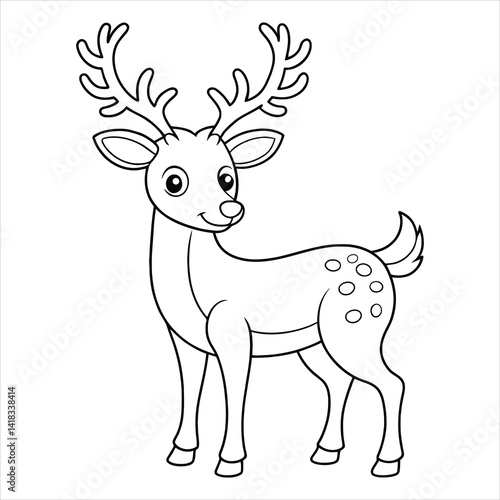 Reindeer Coloring Page for Children