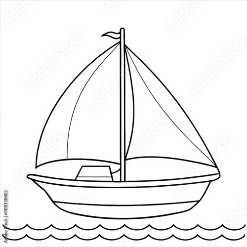 Sailboat Coloring Page for Kids