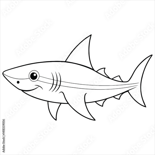Shark Coloring Page for Kids