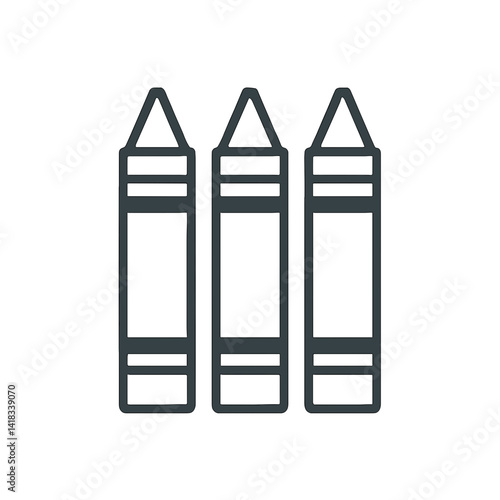 Three Crayons in Minimalist Style  