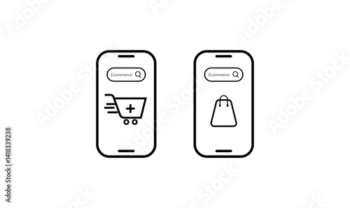 Mobile E-commerce Icon Set | Shopping App, Payment, Cart & Product Icons