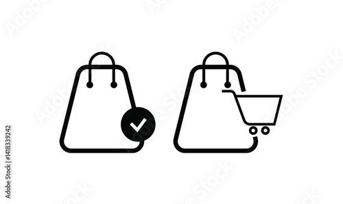 Shopping Bag Icon Set | E-commerce, Online Store, Checkout & Retail Icons