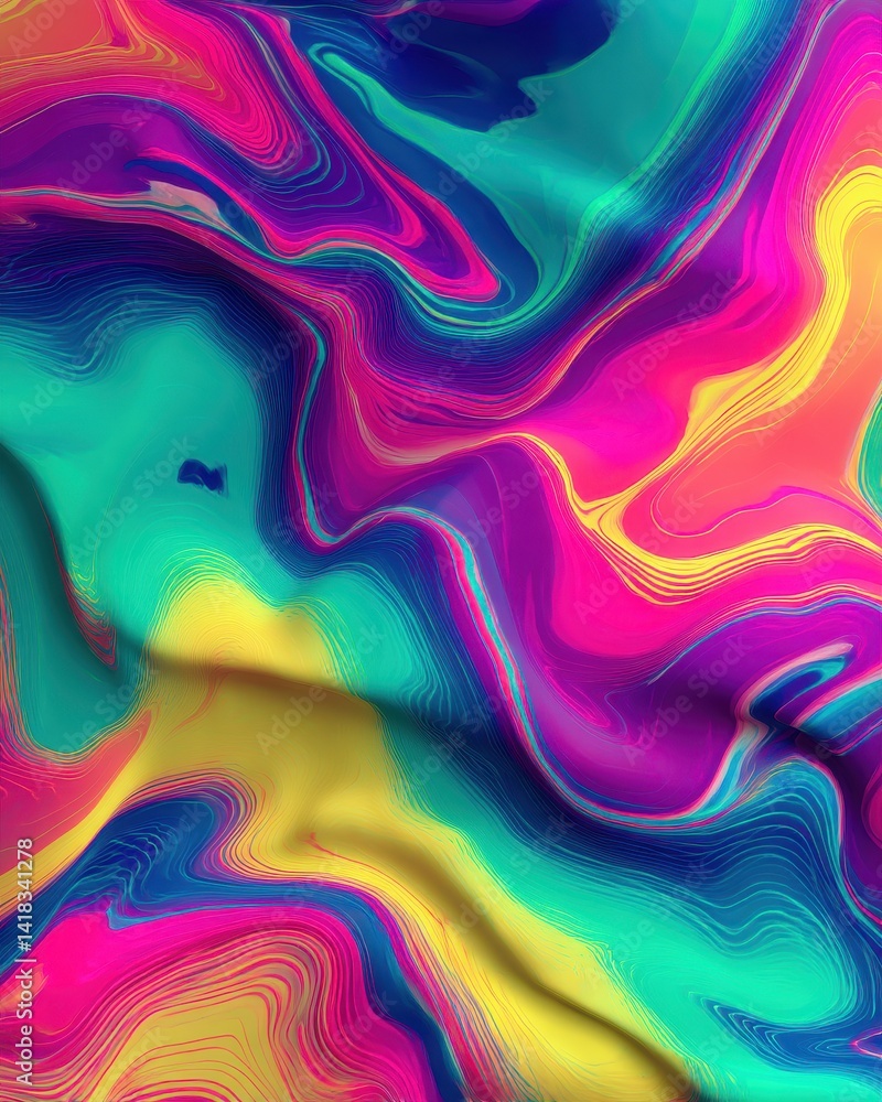 Vibrant abstract featuring waves of pink, yellow, blue, teal, and purple in swirling patterns, suggesting fluidity and creative expression. Vibrant abstract featuring waves of pink, yellow, blue, teal, and purple in swirling patterns, suggesting fluidity and creative expression.