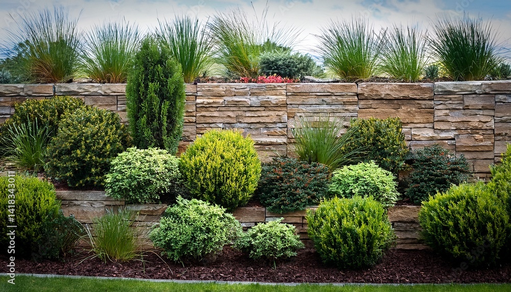 Obraz premium Landscaping and Retaining Wall