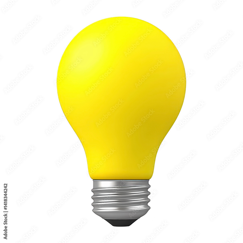 bright yellow light bulb with metallic base symbolizes creativity and innovation. vibrant color and simple design make it eye catching representation of ideas and inspiration bright yellow light bulb with metallic base symbolizes creativity and innovation. vibrant color and simple design make it eye catching representation of ideas and inspiration