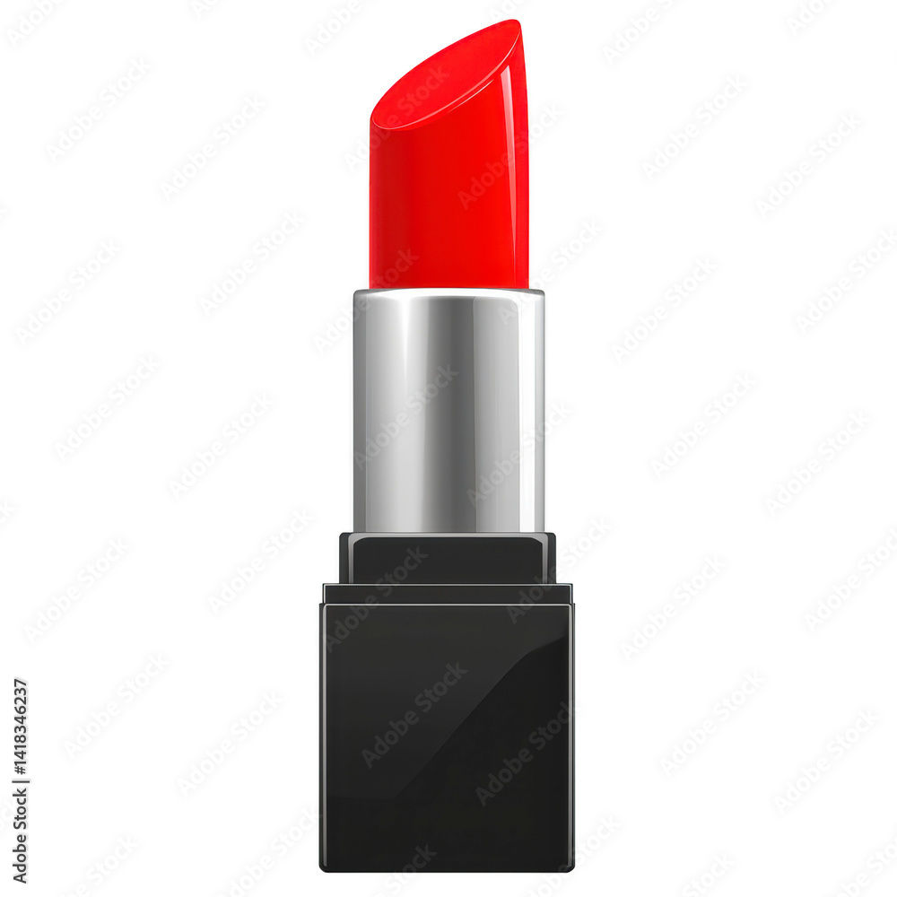vibrant red lipstick with sleek black and silver casing, perfect for adding bold touch to any makeup look. lipstick smooth texture and striking color make it must have beauty accessory vibrant red lipstick with sleek black and silver casing, perfect for adding bold touch to any makeup look. lipstick smooth texture and striking color make it must have beauty accessory