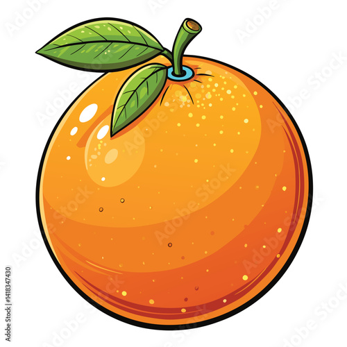 Vibrant Orange Fruit Illustration