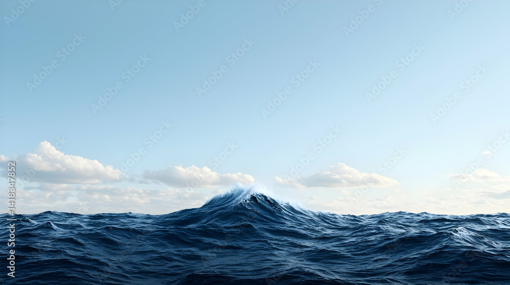 custom made wallpaper toronto digitalVast Ocean Horizon With Clouds And Waves