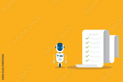 AI chatbot with online checklist for to-do list assistants task planning concept	