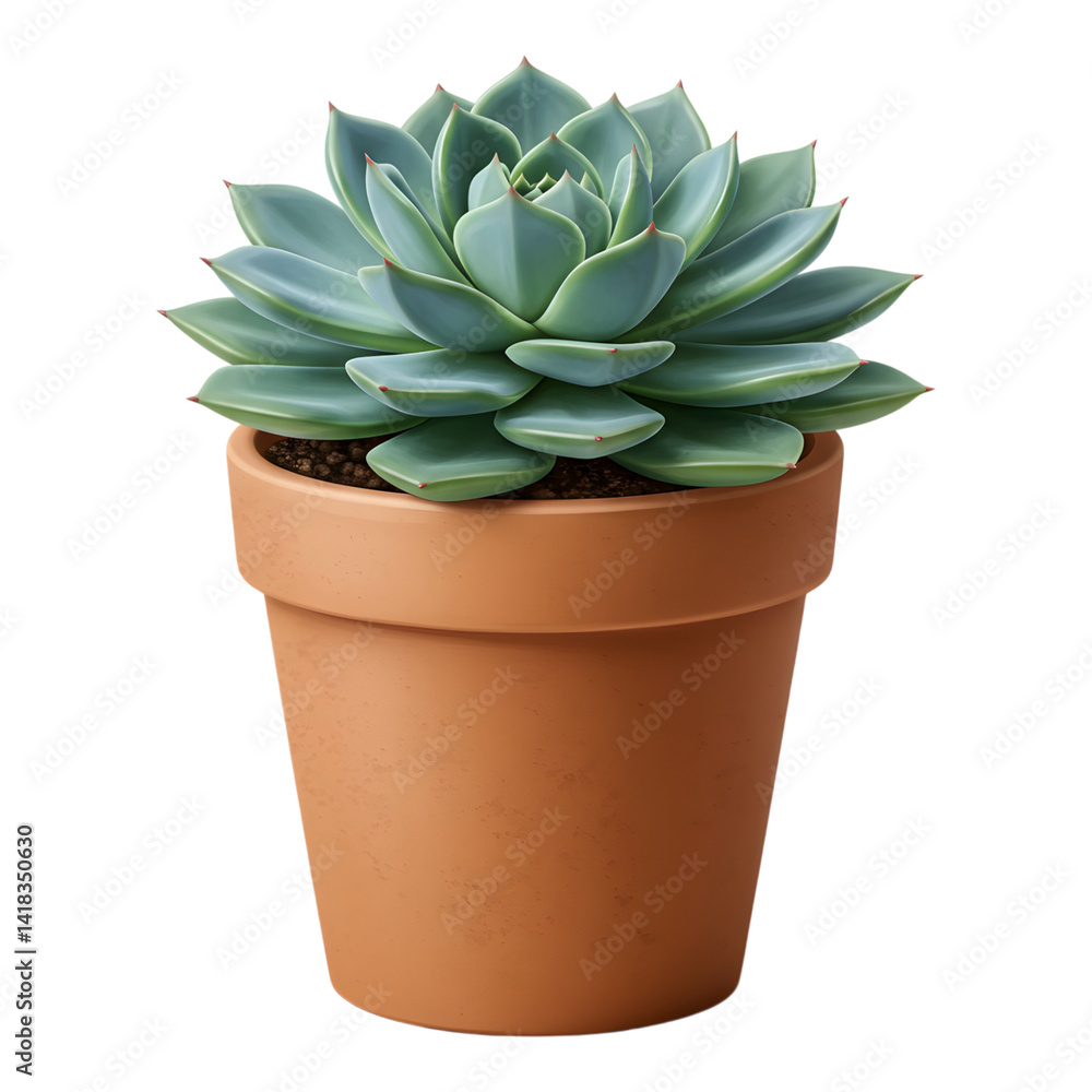 Potted succulent plant in a terra cotta container isolated on white Potted succulent plant in a terra cotta container isolated on white