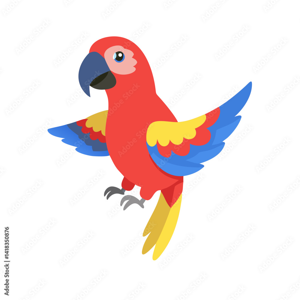 Naklejka premium Parrot: The Colorful Birds of the Tropics