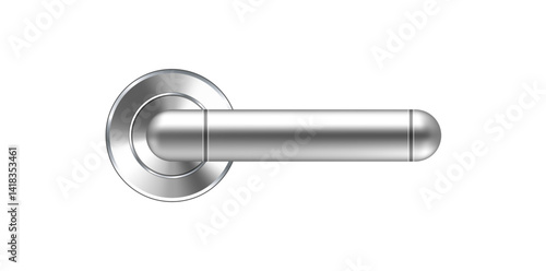Stylish Metal Door Knob Vector Illustration.	