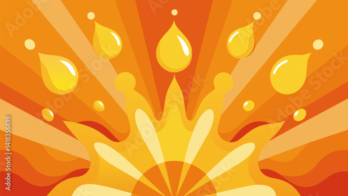 A wash of warm yellows and oranges radiates from the center spreading outward and representing the positive growth that comes from healing.. Vector illustration