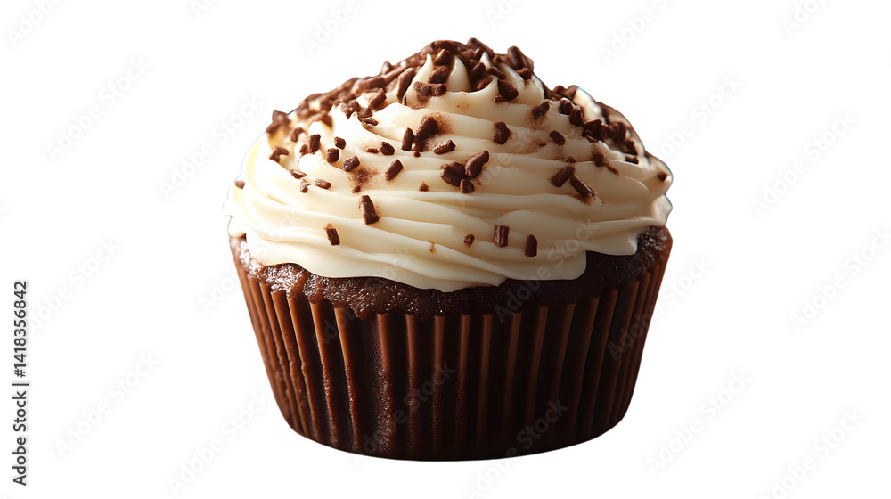 Delicious Chocolate Cupcake with Creamy Frosting and Sprinkles Delicious Chocolate Cupcake with Creamy Frosting and Sprinkles