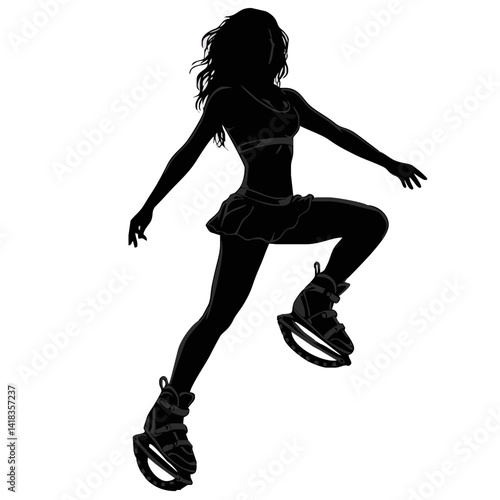High-energy jumps - silhouette in Kangoo Jumps boots.