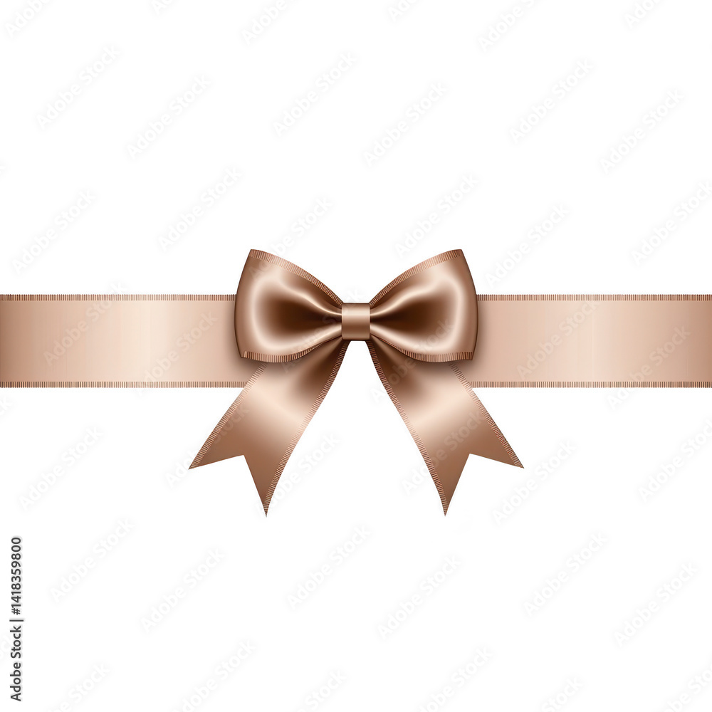 shiny, elegant brown ribbon with bow is centered on transparent background, perfect for gift wrapping or decoration. bow adds touch of sophistication and charm shiny, elegant brown ribbon with bow is centered on transparent background, perfect for gift wrapping or decoration. bow adds touch of sophistication and charm