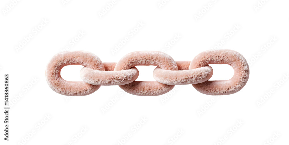 Plush Chain isolated on white background. 3d design element.
Plush Chain isolated on white background. 3d design element.