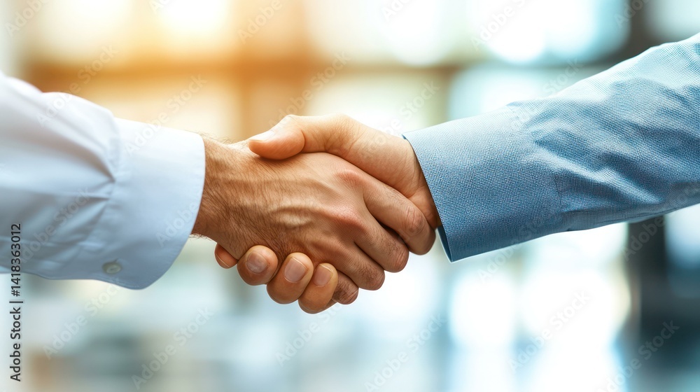 Close-up of a business handshake, sealing a deal and partnership agreement. Close-up of a business handshake, sealing a deal and partnership agreement.