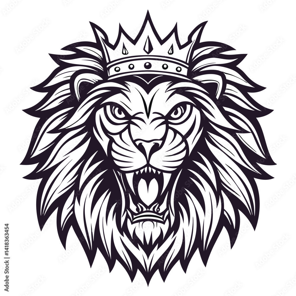 Obraz premium Roaring Lion with Crown