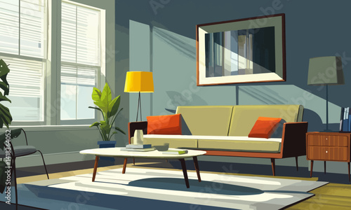 living room interior, An ultra-realistic image of a modern living room featuring minimalist home interior design.