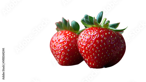 Wallpaper Mural Juicy Red Berries with Vibrant Green Leaves on a Dark Background Torontodigital.ca