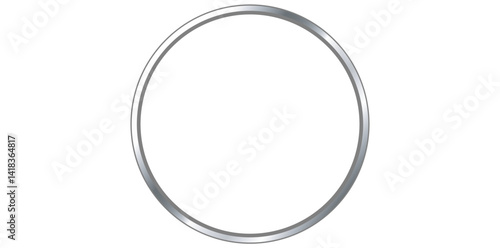 Realistic Silver Metal Ring Vector Illustration.	