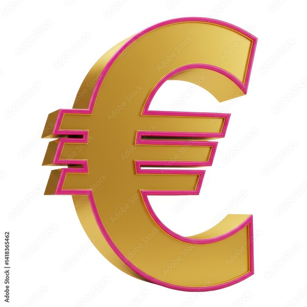 Obraz premium 3d euro currency symbol 3d rendering isolated on white background