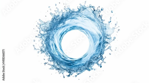Water vortex creates a swirling, dynamic circle of refreshing blue.