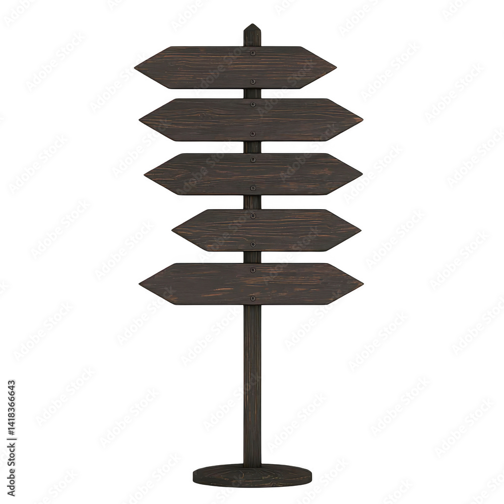 wooden signpost with multiple blank directional arrows stands on single pole, ready for customization. rustic design adds vintage charm, perfect for outdoor events or wayfinding wooden signpost with multiple blank directional arrows stands on single pole, ready for customization. rustic design adds vintage charm, perfect for outdoor events or wayfinding