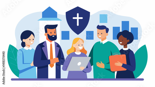 A panel of experts shares insights on identifying potential security risks and creating a culture of vigilance within the church community.. Vector illustration