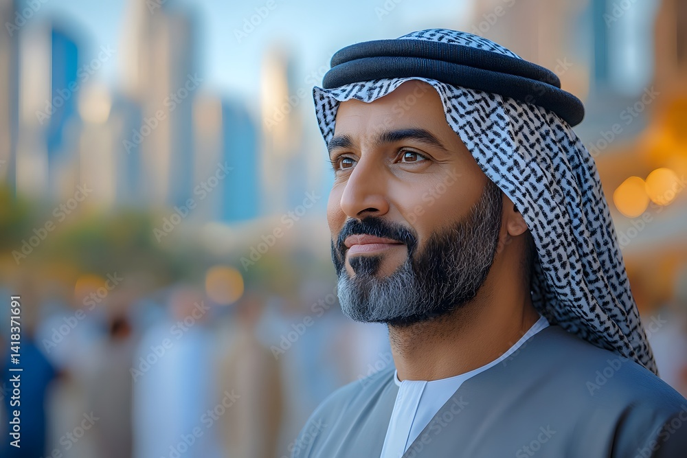 Arab businessman walking confidently through Dubai skyline at sunset, symbolizing leadership, ambition, and success in modern Gulf business
Arab businessman walking confidently through Dubai skyline at sunset, symbolizing leadership, ambition, and success in modern Gulf business