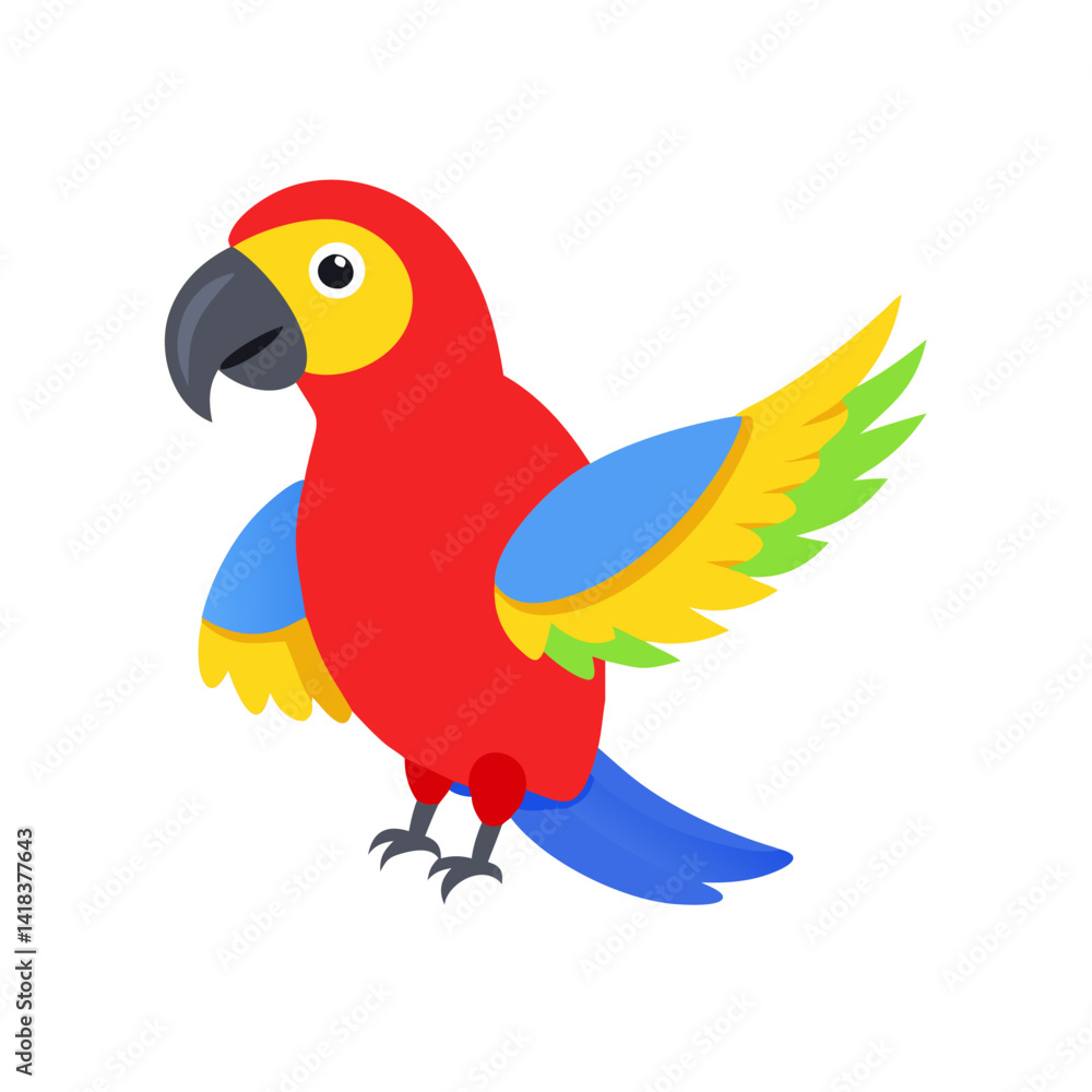 Naklejka premium Parrot: The Colorful Birds of the Tropics