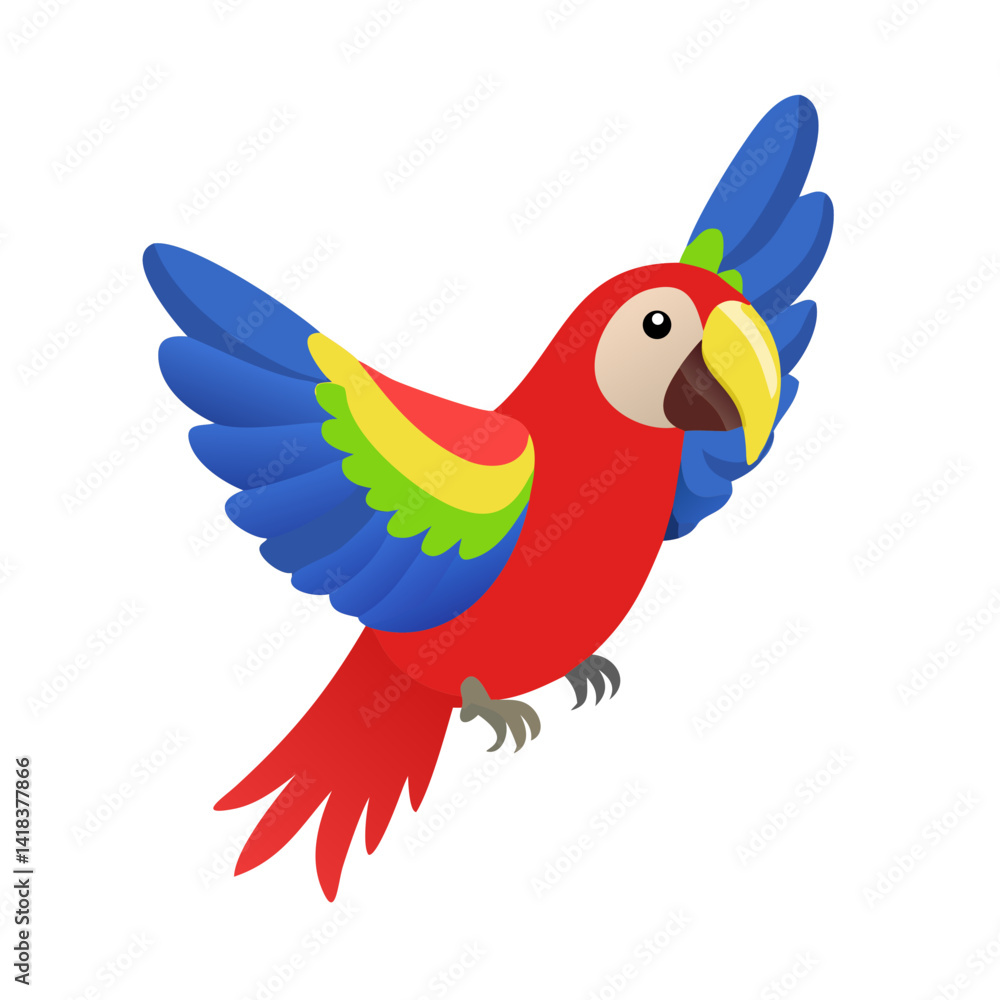 Obraz premium Parrot: The Colorful Birds of the Tropics
